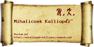 Mihalicsek Kalliopé névjegykártya